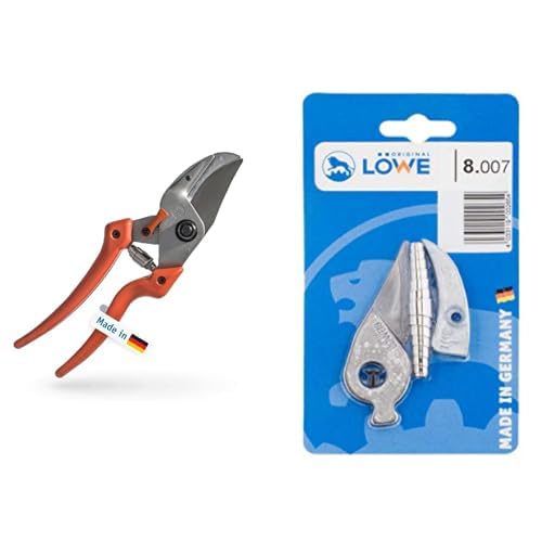 Original LÖWE 8 Profi Amboss Gartenschere 8.107 mit Bypass Geometrie - mit Stahl-Klinge Antihaftbeschichtung und ergonomisch geformte Griffe & Ersatzteilset 8.007 Ersatzteile für Amboss Gartenschere Original LÖWE 8 Profi Amboss Gartenschere 8.107 mit Bypass Geometrie - mit Stahl-Klinge Antihaftbeschichtung und ergonomisch geformte Griffe & Ersatzteilset 8.007 Ersatzteile für Amboss Gartenschere von Original LÖWE