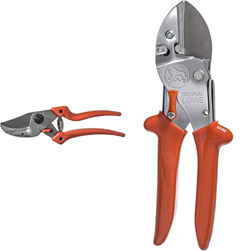Original LÖWE 8 Profi Amboss Gartenschere 8.107 mit Bypass Geometrie - scharfe handliche Schere mit Stahl-Klinge Antihaftbeschichtung & ergonomisch geformte Griffe & 1 Profi Amboss-Gartenschere 1.104 Original LÖWE 8 Profi Amboss Gartenschere 8.107 mit Bypass Geometrie - scharfe handliche Schere mit Stahl-Klinge Antihaftbeschichtung & ergonomisch geformte Griffe & 1 Profi Amboss-Gartenschere 1.104 von Original LÖWE