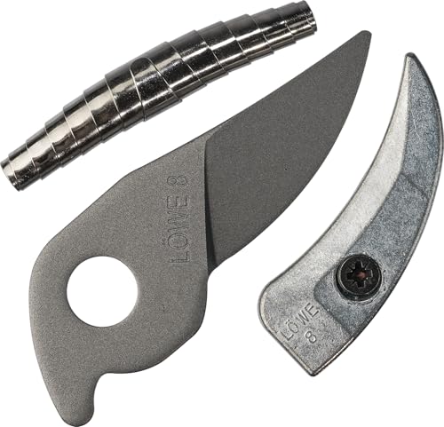 Original LÖWE Ersatzteilset 8.007 Ersatzteile für Amboss Gartenschere - 5 teiliges Set aus Ersatzklinge Ersatzamboss Ersatzfeder Schrauben für Ambossscheren mit Bypass-Geometrie 8.104 8.107 8.109 von Original LÖWE