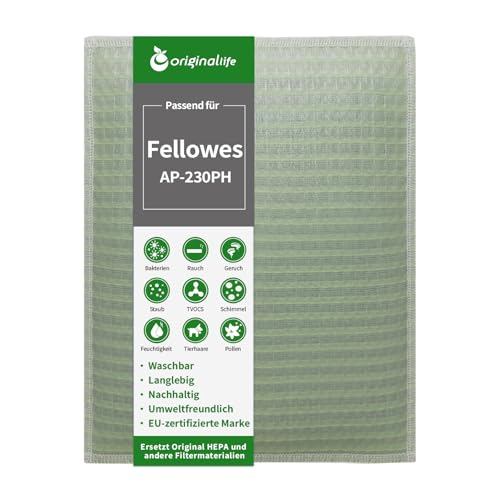 Originallife CLEAN Luftreinigungsfilter für Fellowes AP - 230PH - Waschbar, Wiederverwendbar, Geruchsbekämpfung von Original Life