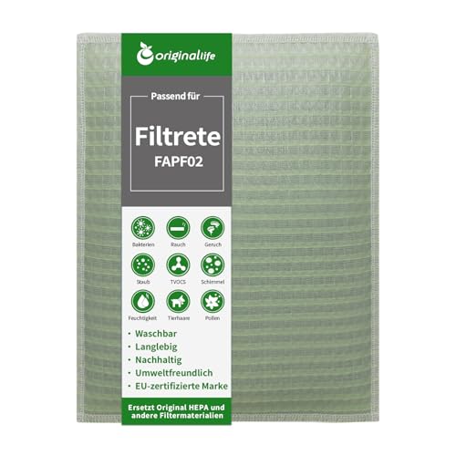 Originallife CLEAN Luftreinigungsfilter für Filtrete FAPF02 - Waschbar, Wiederverwendbar, Geruchs- und Allergenbekämpfung von Original Life