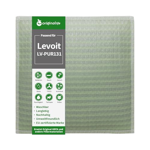 Originallife CLEAN Luftreinigungsfilter für Levoit: LV-PUR131 - Waschbar, Wiederverwendbar, Geruchs- und Allergenbekämpfung von Original Life
