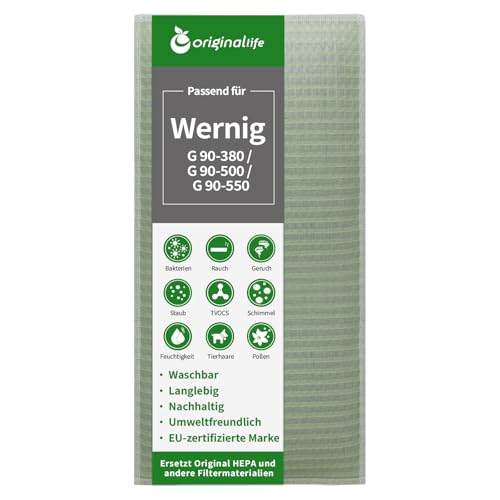 Originallife CLEAN Waschbarer Luftreinigung Filter für KWL (kontrollierte Wohnraumlüftung) Wernig Wernig G 90-380 / G 90-500 / G90-550 von Original Life