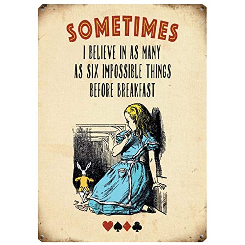 Kühlschrank Magnet – Alice im Wunderland – 6 unmöglich Dinge vor dem Frühstück von Original Metal Sign Co