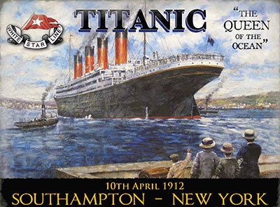 Kühlschrank Magnet – Titanic – Queen of the Ocean von Original Metal Sign Co