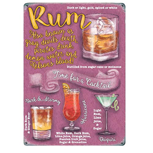 Rum Cocktails Mini Metall Schild von Original Metal Sign Co