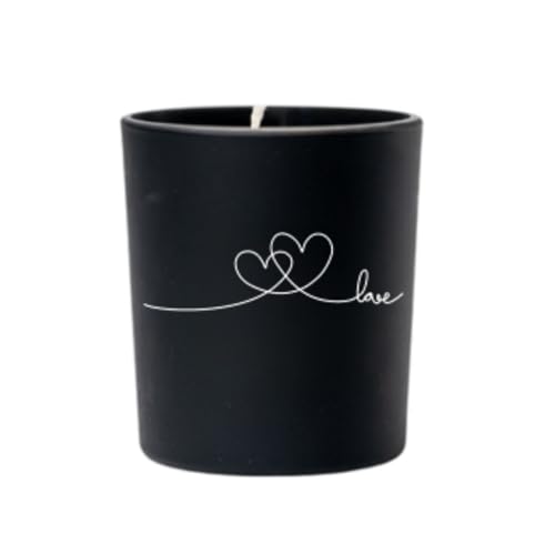 Original Soy Wax Valentinstag-Duftkerzen Herzen Linie Schwarz Duft: Mango Soja-Kerzen Valentinstag Romantisches Geschenk Candle Kerzen aus 100% Vegan Sojawachs Duftkerzen im Glas Valentine's Day von Original Soy Wax