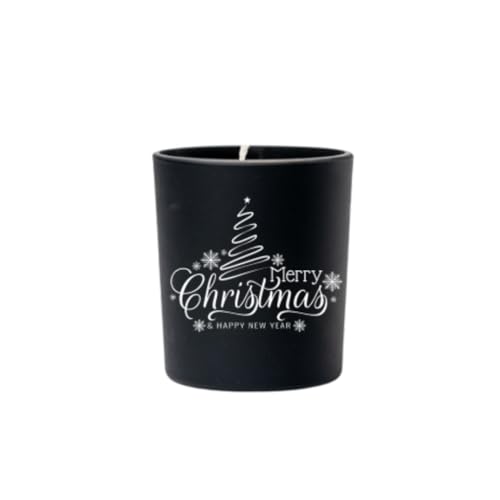 Original Soy Wax Weihnachten Kerzen Schwarz Merry Christmas Duft: Cinnamon Soja-Kerzen Christmas Candle Weihnachtsgeschenke Duftkerze aus 100% Vegan Sojawachs Duftkerzen im Glas Weihnachtsdeko von Original Soy Wax