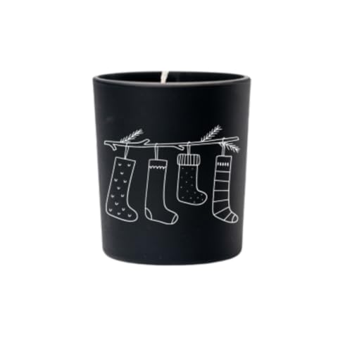 Original Soy Wax Weihnachten Kerzen Schwarz Socken Duft: Cinnamon Soja-Kerzen Christmas Candle Weihnachtsgeschenke Duftkerze aus 100% Vegan Sojawachs Duftkerzen im Glas Weihnachtsdeko von Original Soy Wax