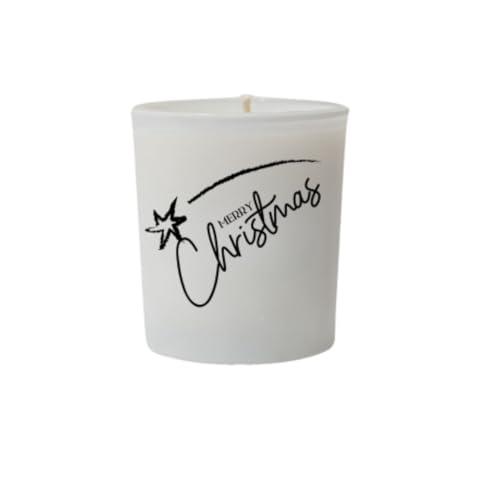 Original Soy Wax Weihnachten Kerzen Weiß Merry Christmas Duft: Baked Apple Soja-Kerzen Christmas Candle Weihnachtsgeschenke Duftkerze aus 100% Vegan Sojawachs Duftkerzen im Glas Weihnachtsdeko von Original Soy Wax