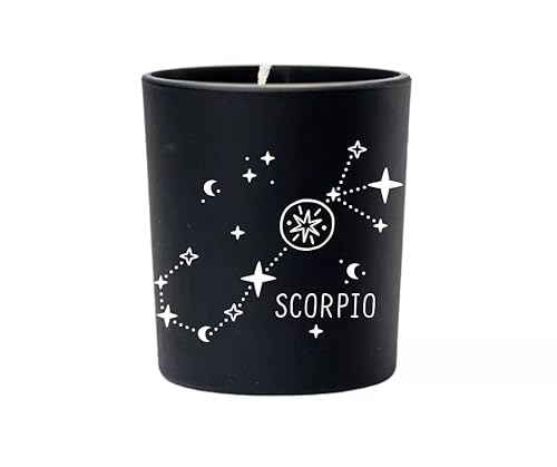 Original Soy Wax Zodiac Duftkerze Tierkreiszeichen: Skorpion - aus 100% veganem Sojawachs - Aromatherapie Schwarze Kerzen - Sternzeichen Duftkerzen im Glas - Duft: Gold Sun von Original Soy Wax