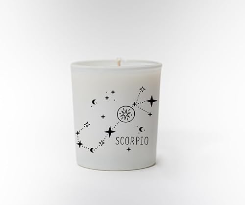 Original Soy Wax Zodiac Duftkerze Tierkreiszeichen: Skorpion - aus 100% veganem Sojawachs - Aromatherapie Weiße Kerzen - Sternzeichen Duftkerzen im Glas - Duft: Bratapfelkuchen von Original Soy Wax