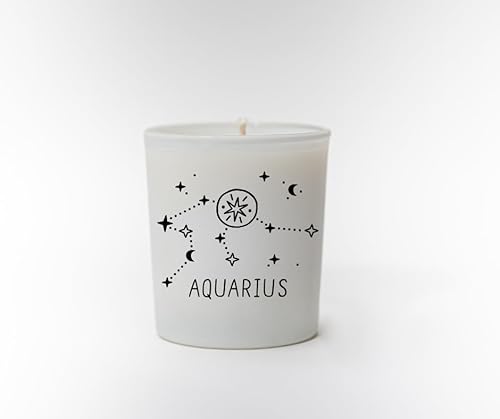 Original Soy Wax Zodiac Duftkerze Tierkreiszeichen: Wassermann - aus 100% veganem Sojawachs - Aromatherapie Weiße Kerzen - Sternzeichen Duftkerzen im Glas - Duft: Der Himbeere von Original Soy Wax