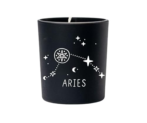 Original Soy Wax Zodiac Duftkerze Tierkreiszeichen: Widder - aus 100% veganem Sojawachs - Aromatherapie Schwarze Kerzen - Sternzeichen Duftkerzen im Glas - Duft: Der Himbeere von Original Soy Wax