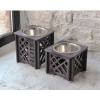 Hundenapfständer 750 Ml, Erhöhter Hundenapfständer, Musterdesign, Einzelnapfständer, Schüssel Für Mittelgroße Hunderassen von OriginalDogFurniture