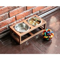 Kleine Hundeschalen 450 Ml - Skelett Doppelschalen.erhöhte Hundeschalen, Hundefutterschalen, Welpenschalen, Designer-Haustierschalen, Einzigartige von OriginalDogFurniture