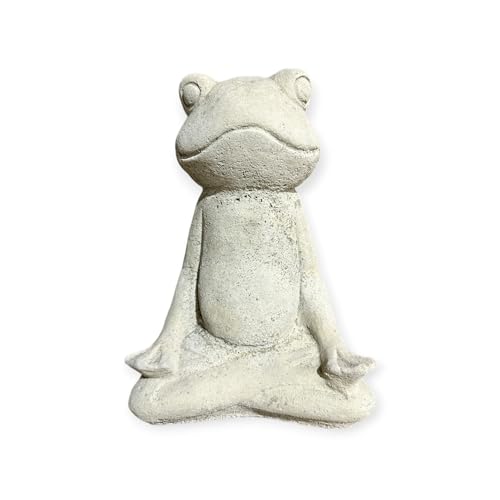 OriginalPaul Skulp & Betondesign Kleiner Frosch in Yogaposition - Höhe 19cm, Breite 13cm, Tiefe 9cm für Haus und Garten von OriginalPaul Skulp & Betondesign