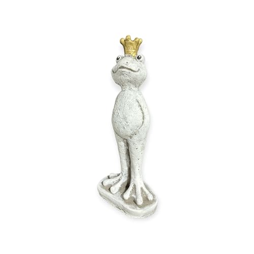 OriginalPaul Skulp & Betondesign Steinfigur - Frosch Eddy mit Krone Höhe 42cm und 3,7kg schwer - Frostsicher aus eigener Produktion für Haus und Garten bemalt von OriginalPaul Skulp & Betondesign