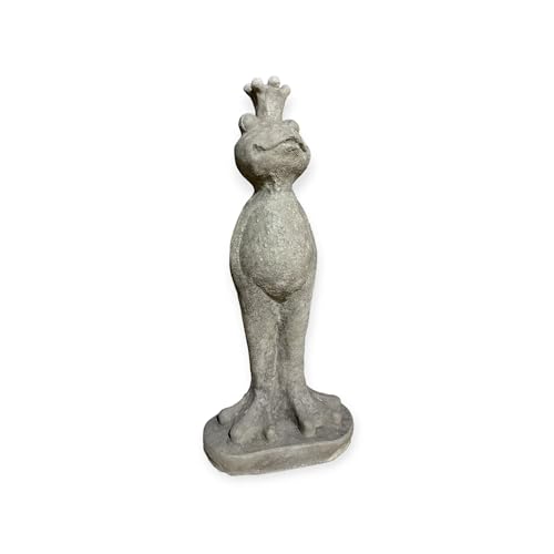 OriginalPaul Skulp & Betondesign Steinfigur - Frosch Eddy mit Krone Höhe 42cm und 3,7kg schwer - Frostsicher aus eigener Produktion für Haus und Garten von OriginalPaul Skulp & Betondesign