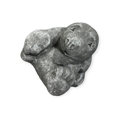 OriginalPaul Skulp & Betondesign Verspielter Maulwurf auf dem Rücken liegend - Robuste Steinguss-Skulptur Maße (H/B/T): 14/15/16 cm für Haus und Garten von OriginalPaul Skulp & Betondesign