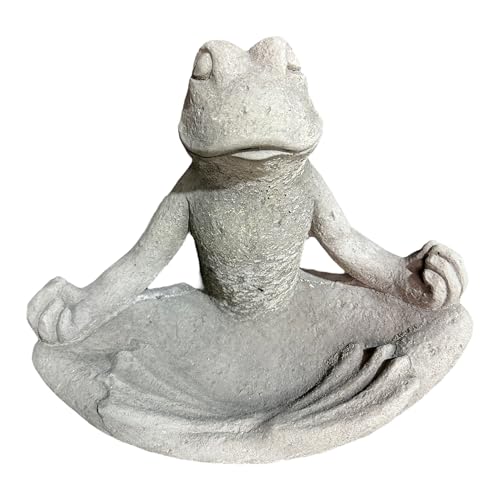 OriginalPaul Skulp & Betondesign Steinfigur Frosch Rudi in Yogahaltung, Steinfiguren für Terrasse und Garten aus eigener Produktion von OriginalPaul Skulp & Betondesign