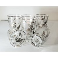 Libbey Gläser Vintage Set Von Sechs Mid Century Barware Frosted Platinum Pine Cone Design Libbey Gläser Vintage Set Von Sechs Mid Century Barware Frosted Platinum Pine Cone Design von OriginalVintageGypsy