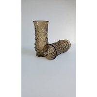 Vintage Eo Brody Brown Smoke Vasen 2Er Set Geknittertes Glas Retro Bauernhaus Dekor Strukturierte Vintage Eo Brody Brown Smoke Vasen 2Er Set Geknittertes Glas Retro Bauernhaus Dekor Strukturierte von OriginalVintageGypsy