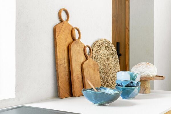 Originalhome Schneidebrett aus Altteakholz, Fem L – beidseitig nutzbar, natürlich geölt & klimaneutral. Originalhome Schneidebrett aus Altteakholz, Fem L – beidseitig nutzbar, natürlich geölt & klimaneutral. von Originalhome