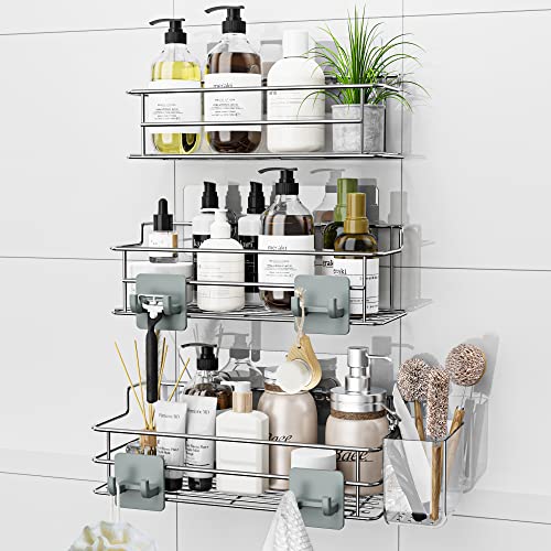 Orimade Duschablage ohne Bohren Edelstahl 3 Stück,Duschregal mit Organizer,Badezimmer Regal,Shampoo Halterung für Shampoo und Duschgel von Orimade