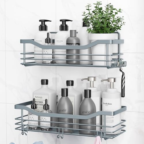 Orimade Duschregal ohne Bohren SUS304 Edelstahl Duschablage mit 5 Haken Duschkörbe für Bad Küche Toilette 2 Stück Grau Orimade Duschregal ohne Bohren SUS304 Edelstahl Duschablage mit 5 Haken Duschkörbe für Bad Küche Toilette 2 Stück Grau von Orimade