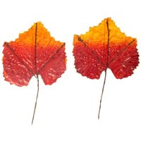 12 Fake Blätter Rot Orange Kunstblätter Bastelblätter Herbstblätter Kranz Blumen Arrangment Scrapbooking Verzierungen von OrinsTreasureChest