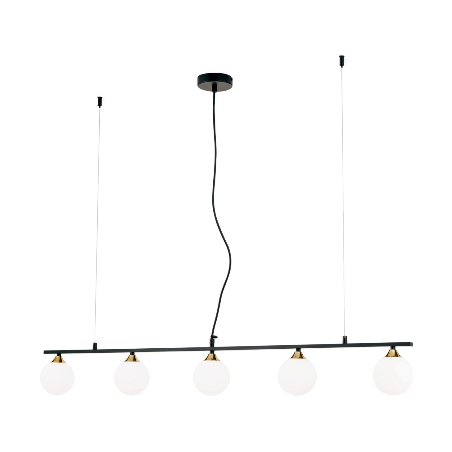 Orion Leuchten Hängeleuchte Snowwhite 120 cm Schwarz Gold 5 x G9 Orion Leuchten Hängeleuchte Snowwhite 120 cm Schwarz Gold 5 x G9 von Orion Leuchten