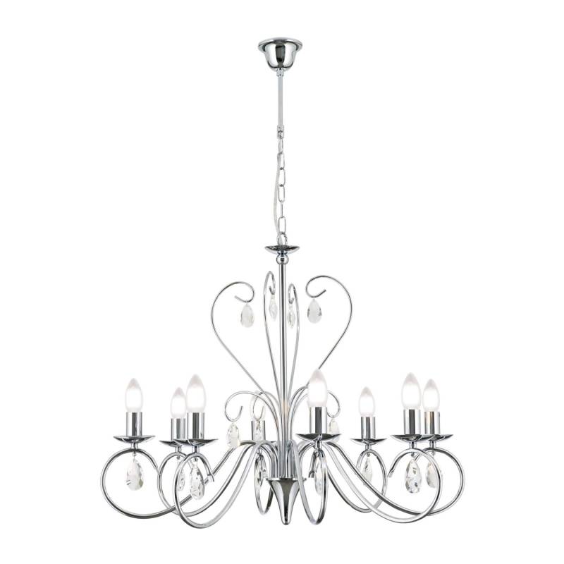 Orion Leuchten Kristall Kronleuchter Alessia 68 cm x 58 cm 8 x E14 Chrom von Orion Leuchten