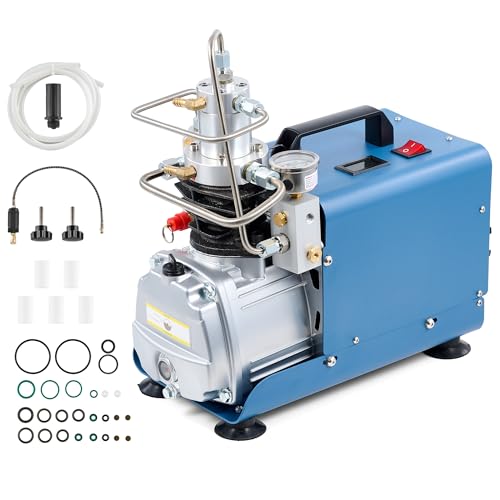 CREWORKS PCP Kompressor 300bar Luftkompressor 4500PSI Hochdruckluftpumpe 1800W Kompressor Hochdruck 30Mpa Tauchkompressor Manueller Stopp für Paintball-Luftgewehr PCP-Gewehr Luftpistole Tauchflasche von CREWORKS