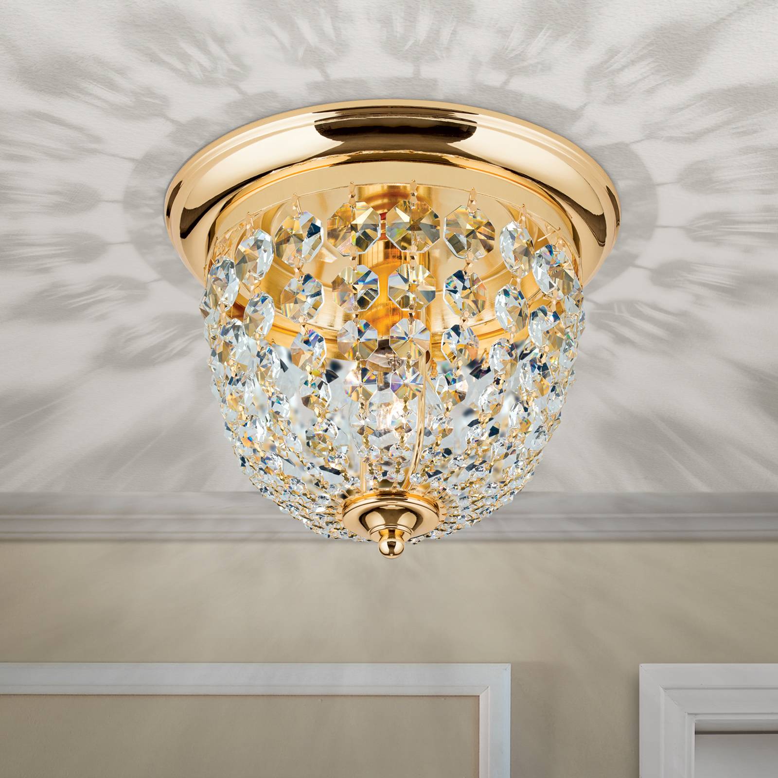 Deckenleuchte Plafond, gold/transparent, Ø 26 cm von Orion