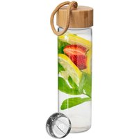 Efficient glass bottle with steel strainer for filtering small particles von Orion