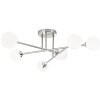 Neuwertig] Orion Deckenlampe Snowwhite Deckenleuchte Deckenlicht Mit Gestänge 6fl. Nickel B-Ware von Orion