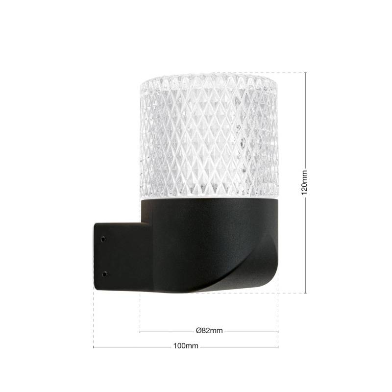 LED-Außenwandlampe Monido, schwarz, Höhe 12 cm, Aluminium von Orion