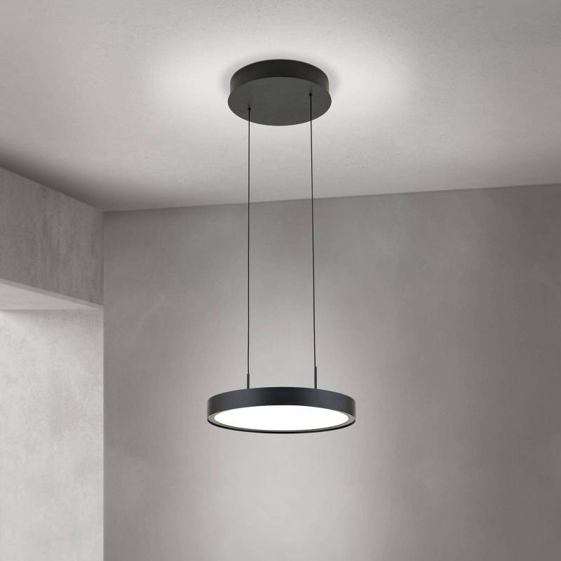 LED-Hängeleuchte Teide, schwarz, einflammig, Metall, 2.700 K von Orion