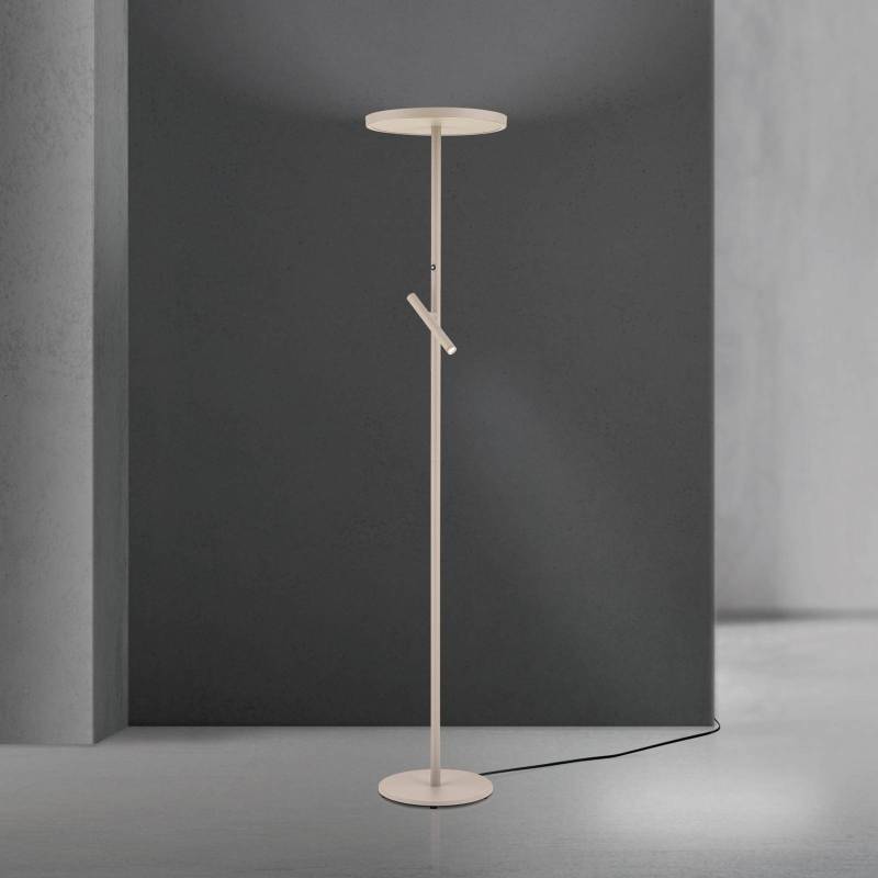 LED-Stehleuchte Teide, khaki, Metall, Leselampe, Dimmer von Orion