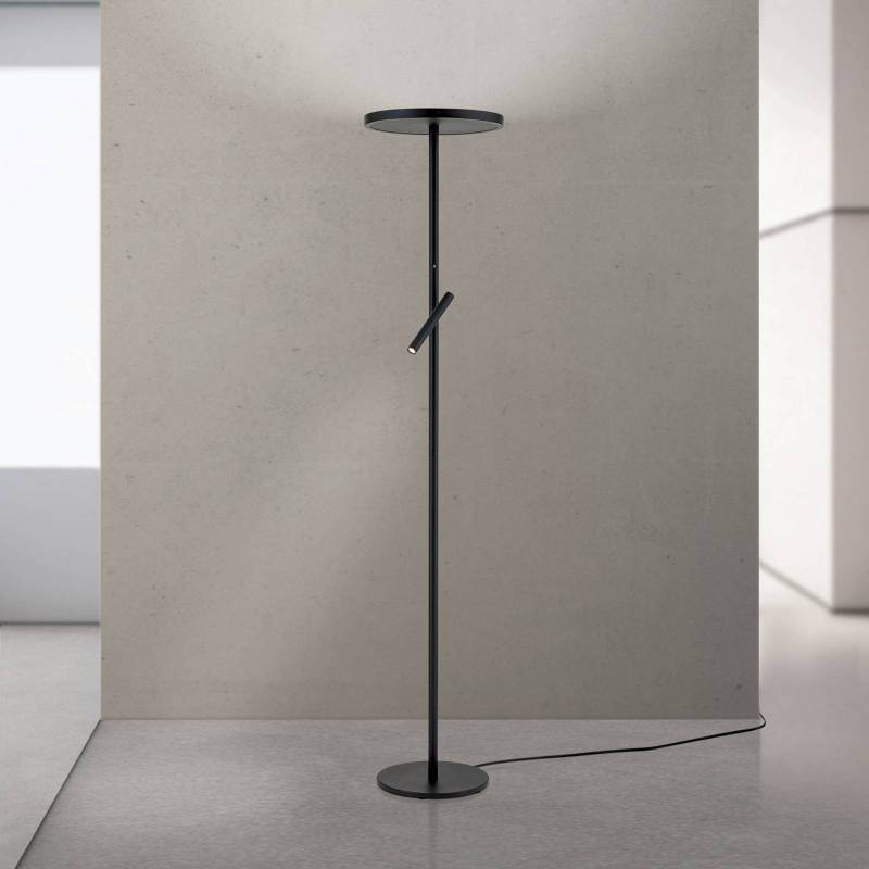 LED-Stehleuchte Teide, schwarz, Metall, Leselampe, Dimmer von Orion