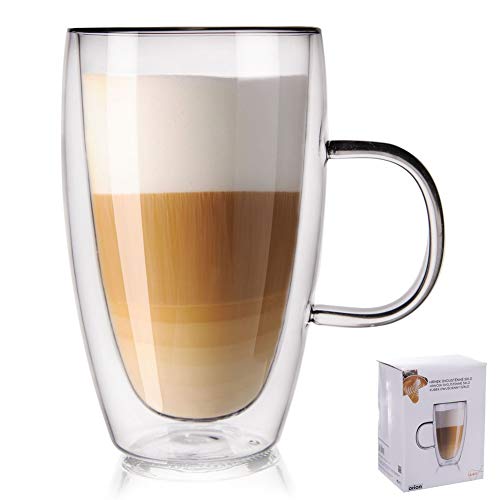 ORION Teeglas Kaffeeglas Doppelwandiges Doppelwandige Gläser Thermoglas für KAFFEE Latte Cappuccino Tee 300 ml von Orion