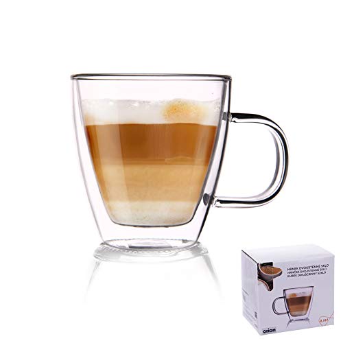 ORION Teeglas Kaffeeglas Doppelwandiges Doppelwandige Gläser Thermoglas für KAFFEE Latte Cappuccino Tee 430 ml von Orion