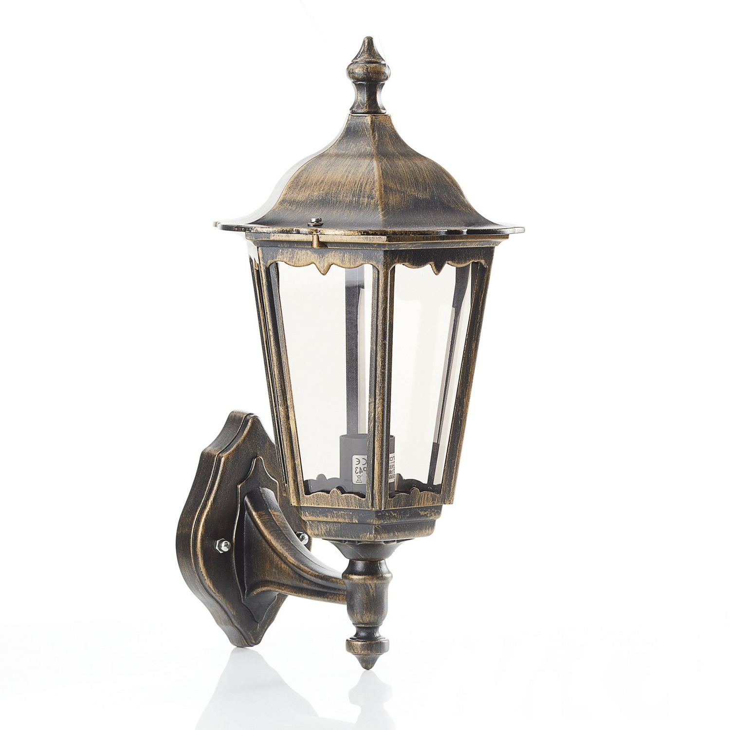 Orion Außenwandleuchte Wandlampe Puchberg Schwarz Gold Aluminium Glas E27 Ip43 B-Ware Orion Außenwandleuchte Wandlampe Puchberg Schwarz Gold Aluminium Glas E27 Ip43 B-Ware von Orion