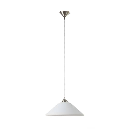 Orion Dezente Opalglas Hängeleuchte Loisa Nickel Pendelleuchte Deckenlampe 774 B-Ware von Orion