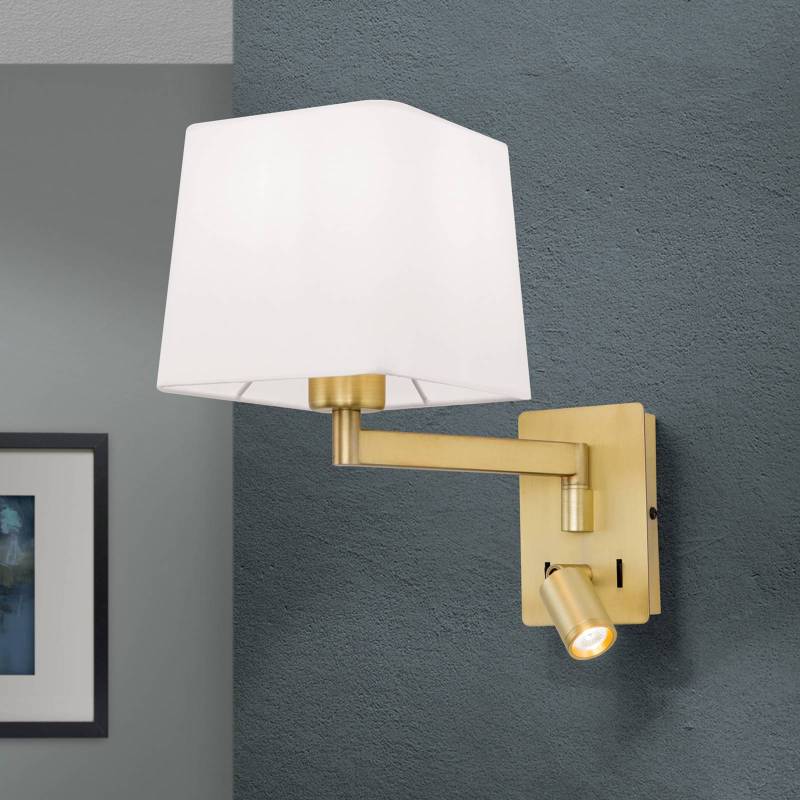 Textil-Wandlampe Carlton, messing matt von Orion