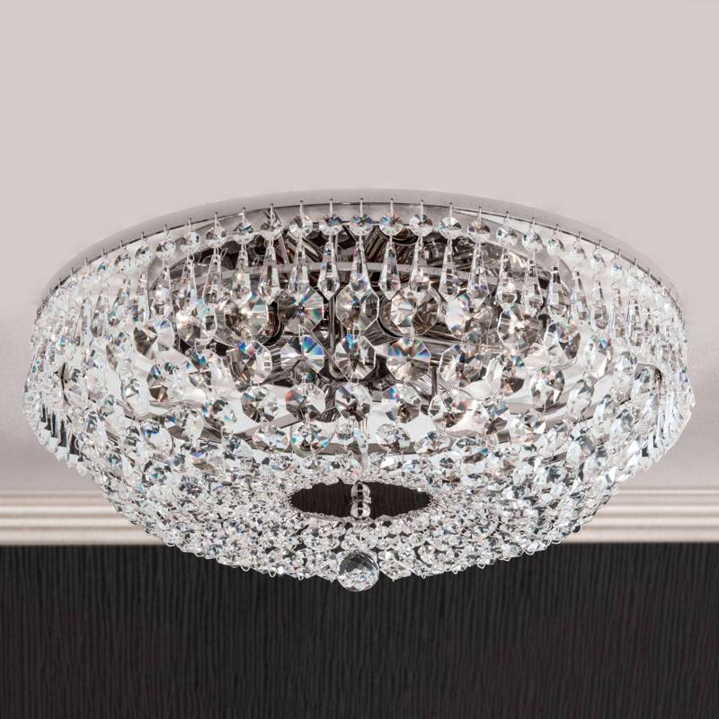 Verchromte Kristalldeckenleuchte SHERATA, 45 cm von Orion