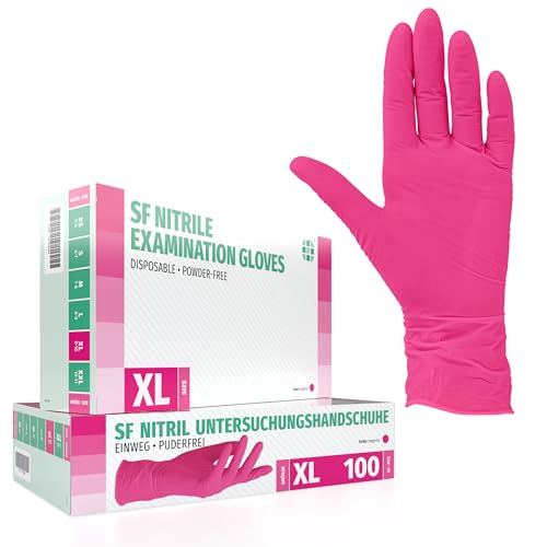 SF Nitrilhandschuhe XL Magenta – 100 Stück Einweghandschuhe, Einmalhandschuhe, Medizinische handschuhe, Puderfrei, Latexfrei, für Kochen, Putzen, Medizin, Kosmetik, Haushalt SF Nitrilhandschuhe XL Magenta – 100 Stück Einweghandschuhe, Einmalhandschuhe, Medizinische handschuhe, Puderfrei, Latexfrei, für Kochen, Putzen, Medizin, Kosmetik, Haushalt von Oriplast
