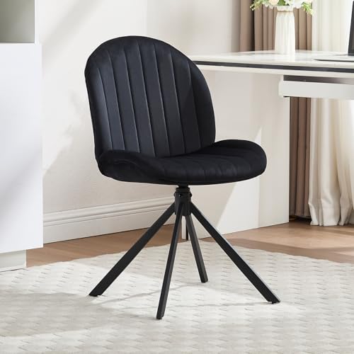 Orirsnug Bürostuhl Samt Drehstühle Moderner Loungesessel ohne Armlehnen mit Metallkreuzbasis Kompakt & Rollenfrei für Büro Schlafzimmer Arbeitszimmer Schwarz Orirsnug Bürostuhl Samt Drehstühle Moderner Loungesessel ohne Armlehnen mit Metallkreuzbasis Kompakt & Rollenfrei für Büro Schlafzimmer Arbeitszimmer Schwarz von Orirsnug