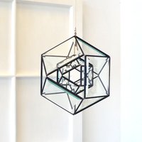 10-Zoll-Beveled Glaskugel Mit 5-Zoll-Mittelkugel von OriskanyGlass